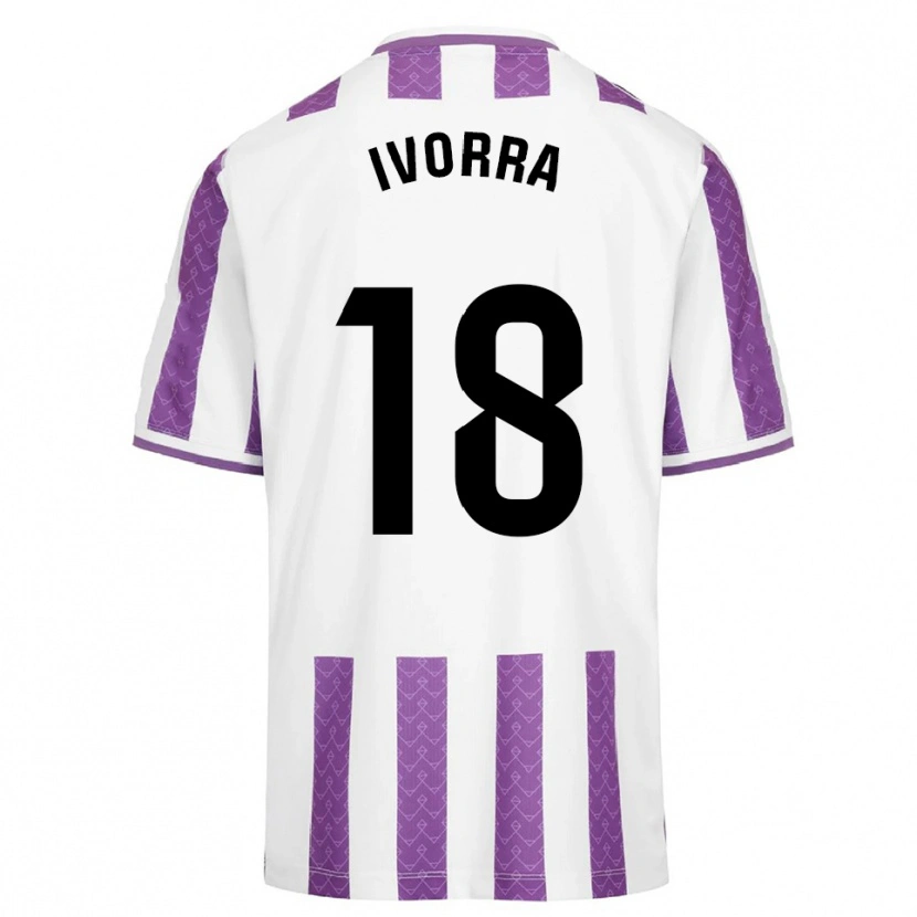 Danxen Kvinder Iker Ivorra #18 Lilla Hvid Hjemmebane Spillertrøjer 2025/26 Trøje T-Shirt
