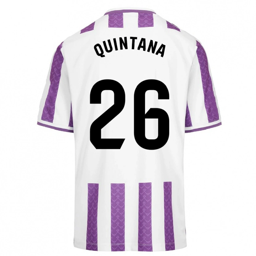 Danxen Kvinder Alberto Quintana #26 Lilla Hvid Hjemmebane Spillertrøjer 2025/26 Trøje T-Shirt