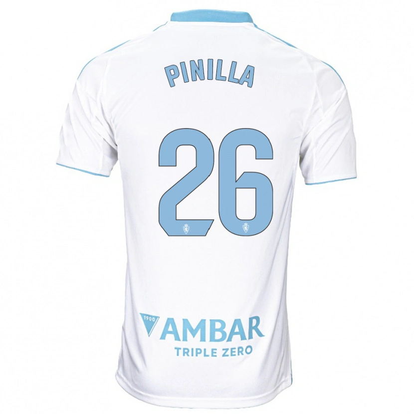 Danxen Kvinder Hugo Pinilla #26 Hvid Himmelblå Hjemmebane Spillertrøjer 2025/26 Trøje T-Shirt