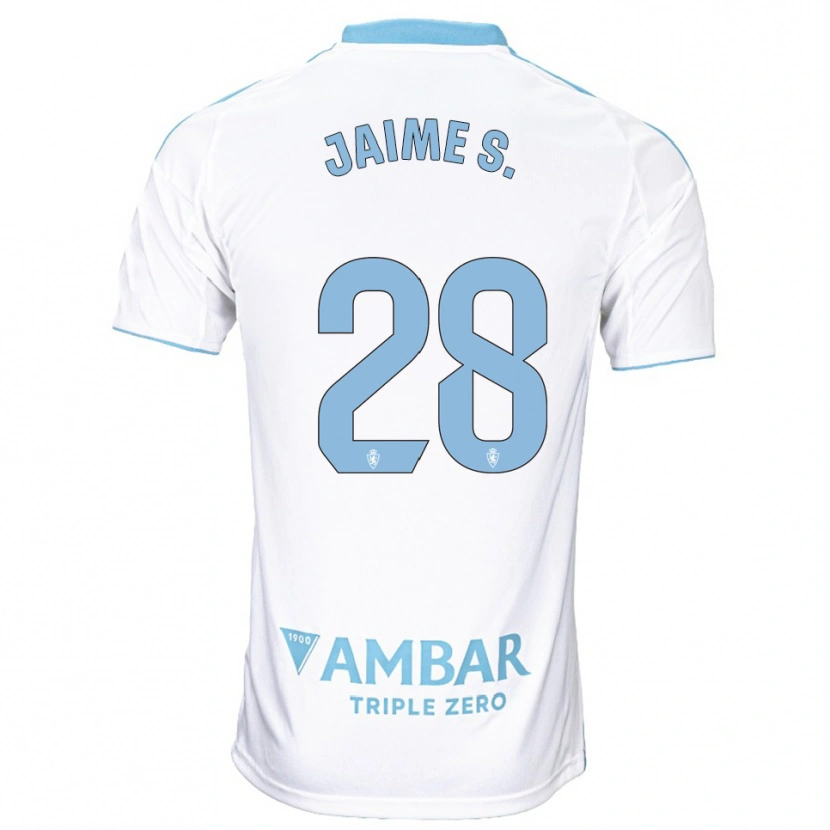 Danxen Kvinder Jaime Sánchez #28 Hvid Himmelblå Hjemmebane Spillertrøjer 2025/26 Trøje T-Shirt