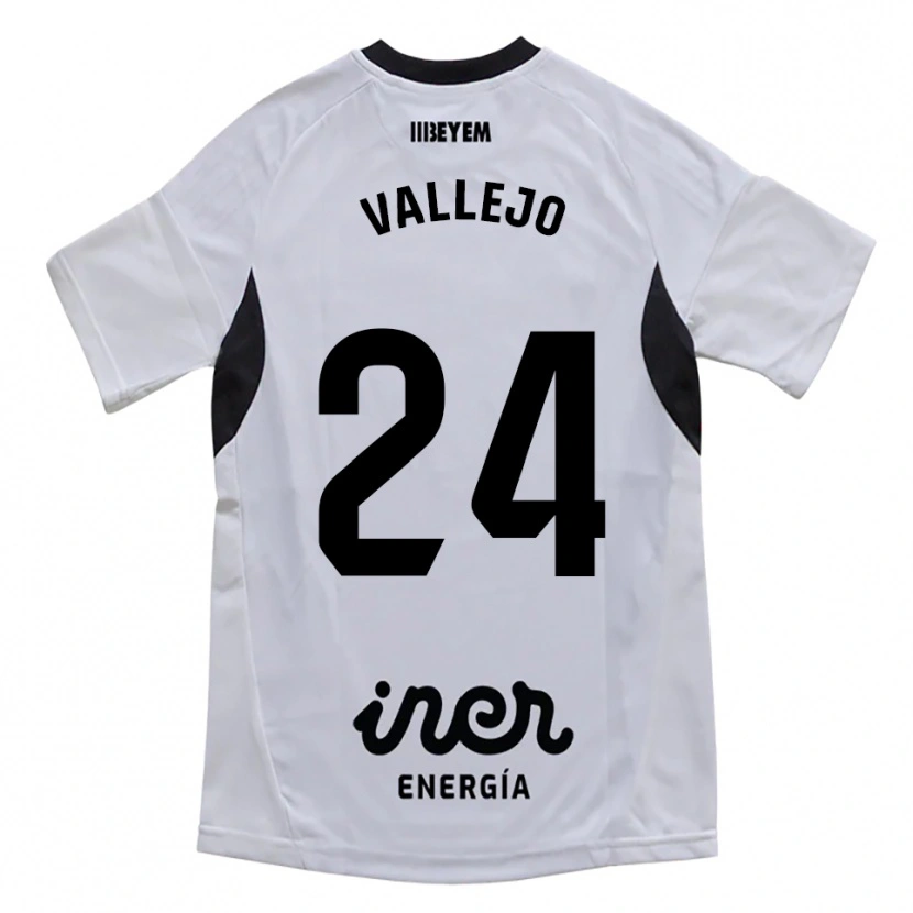 Danxen Kvinder Jesús Vallejo #24 Hvid Lilla Hjemmebane Spillertrøjer 2025/26 Trøje T-Shirt