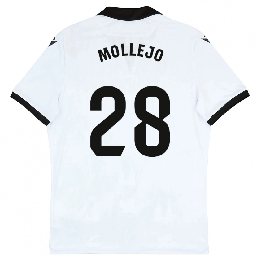 Danxen Kvinder Víctor Mollejo #28 Hvid Sort Hjemmebane Spillertrøjer 2025/26 Trøje T-Shirt