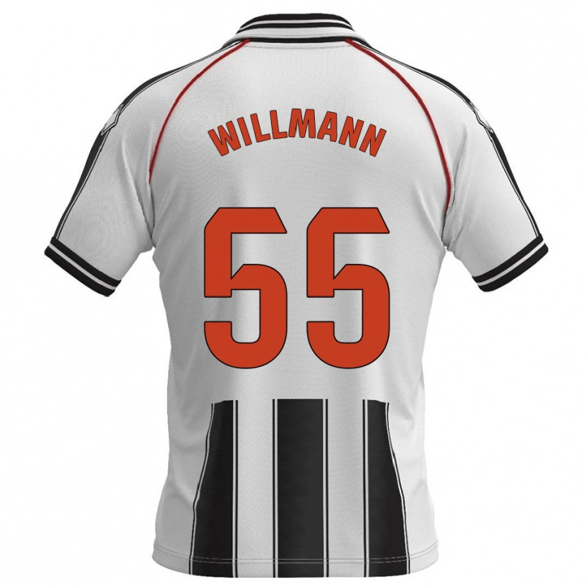 Danxen Kvinder Michal Willmann #55 Hvid Sort Hjemmebane Spillertrøjer 2025/26 Trøje T-Shirt