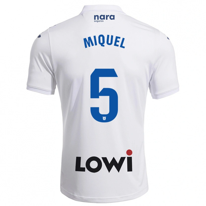 Danxen Kvinder Ignasi Miquel #5 Hvid Navy Hjemmebane Spillertrøjer 2025/26 Trøje T-Shirt