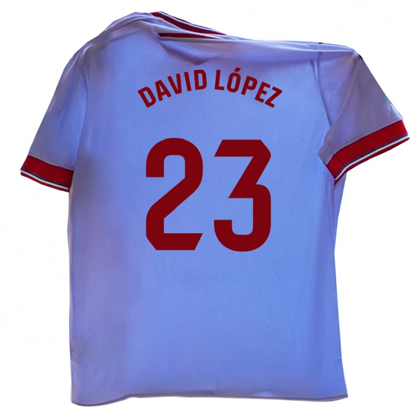 Danxen Kvinder David López #23 Hvid Rød Hjemmebane Spillertrøjer 2025/26 Trøje T-Shirt
