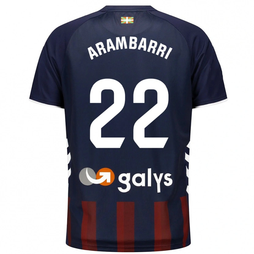 Danxen Kvinder Aritz Arambarri #22 Navy Rød Hjemmebane Spillertrøjer 2025/26 Trøje T-Shirt