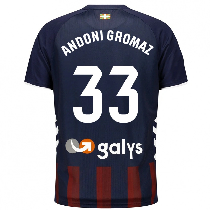 Danxen Kvinder Jon Andoni Gromaz #33 Navy Rød Hjemmebane Spillertrøjer 2025/26 Trøje T-Shirt