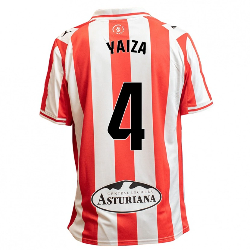 Danxen Kvinder Yaiza Cernuda Feito #4 Hvid Rød Hjemmebane Spillertrøjer 2025/26 Trøje T-Shirt