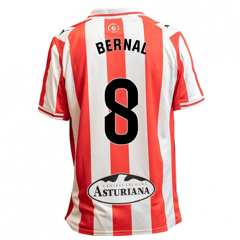 Danxen Kvinder Jesús Bernal #8 Hvid Rød Hjemmebane Spillertrøjer 2025/26 Trøje T-Shirt