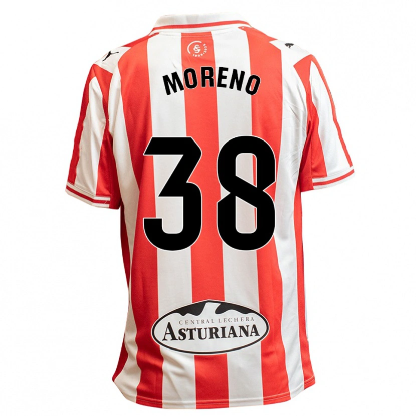 Danxen Kvinder Gerard Moreno #38 Hvid Rød Hjemmebane Spillertrøjer 2025/26 Trøje T-Shirt