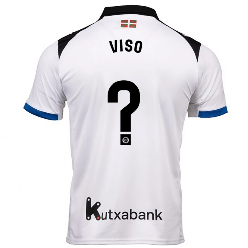 Danxen Kvinder Carlo Viso #0 Hvid Blå Udebane Spillertrøjer 2025/26 Trøje T-Shirt