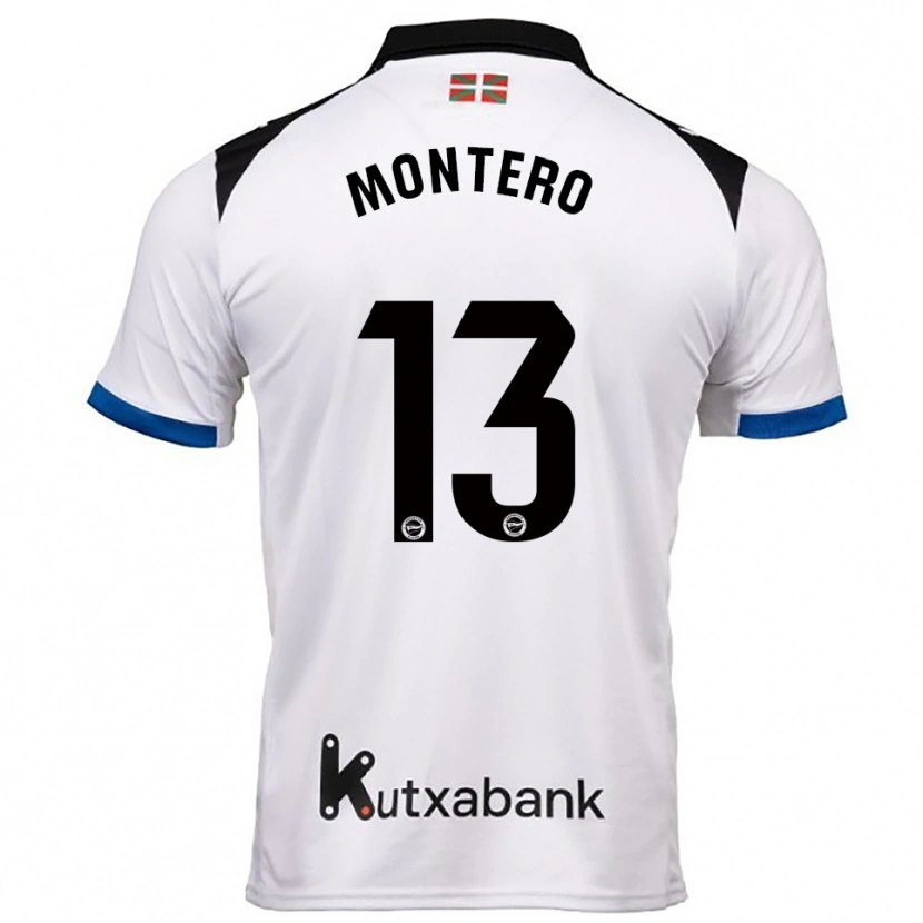 Danxen Kvinder Rubén Montero #13 Hvid Blå Udebane Spillertrøjer 2025/26 Trøje T-Shirt