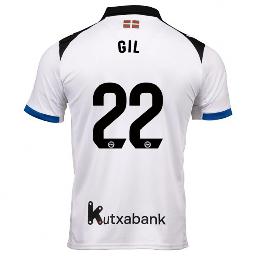 Danxen Kvinder Raquel Gil #22 Hvid Blå Udebane Spillertrøjer 2025/26 Trøje T-Shirt