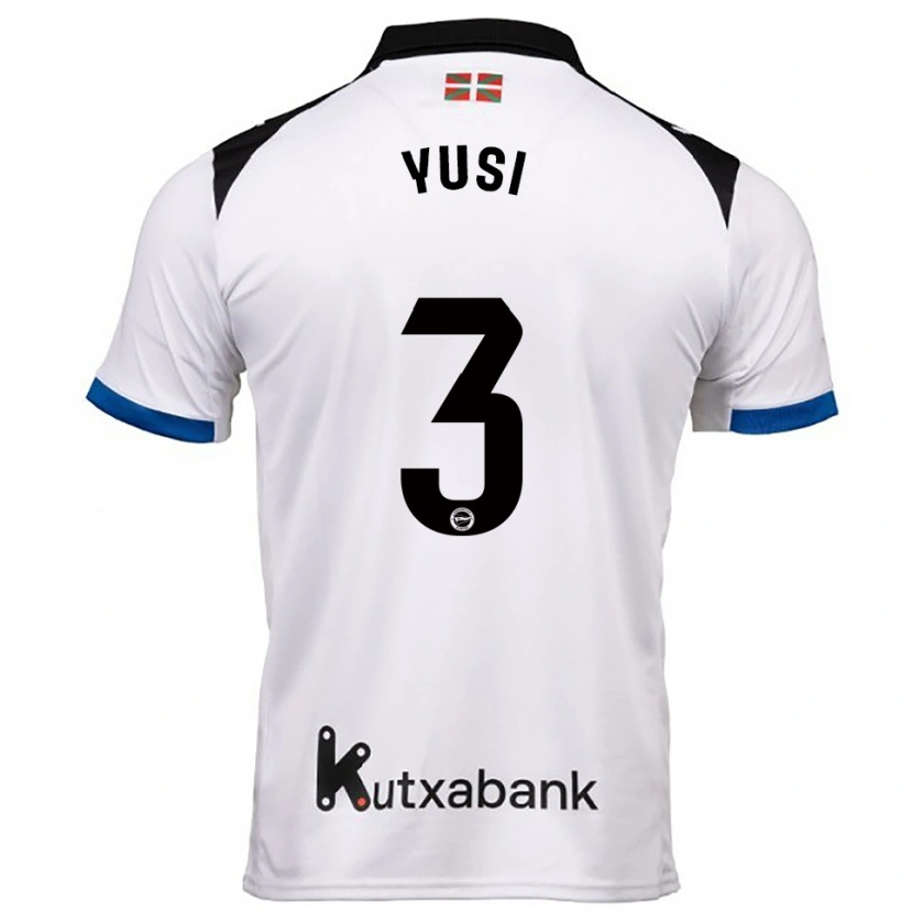Danxen Kvinder Youssef Enríquez #3 Hvid Blå Udebane Spillertrøjer 2025/26 Trøje T-Shirt