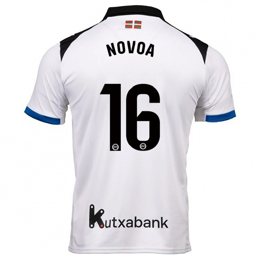 Danxen Kvinder Hugo Novoa #16 Hvid Blå Udebane Spillertrøjer 2025/26 Trøje T-Shirt