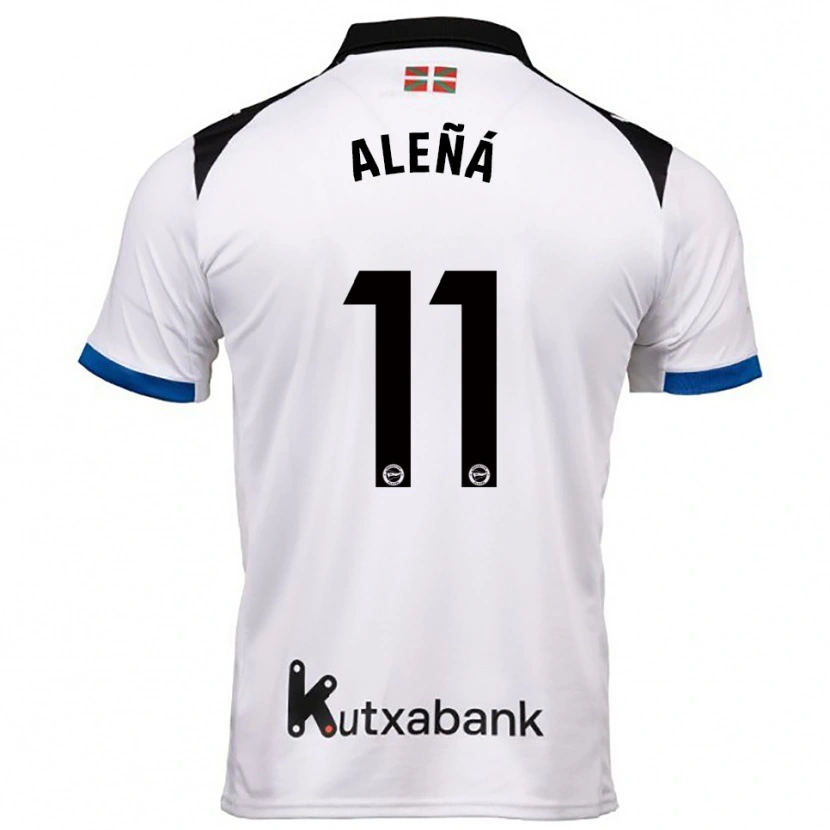 Danxen Kvinder Carles Aleñá #11 Hvid Blå Udebane Spillertrøjer 2025/26 Trøje T-Shirt