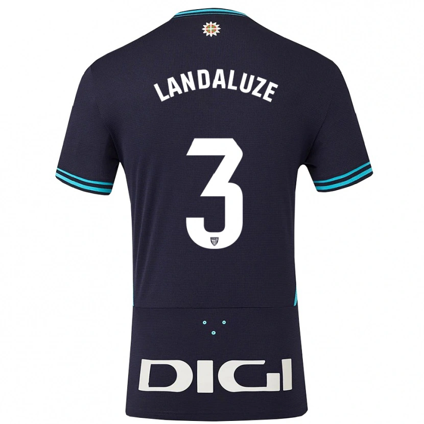Danxen Kvinder Naia Landaluze Marquínez #3 Navy Himmelblå Udebane Spillertrøjer 2025/26 Trøje T-Shirt