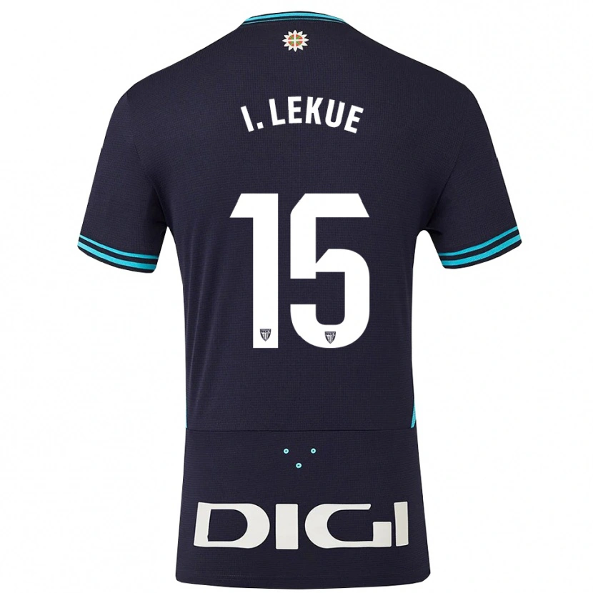 Danxen Kvinder Iñigo Lekue #15 Navy Himmelblå Udebane Spillertrøjer 2025/26 Trøje T-Shirt