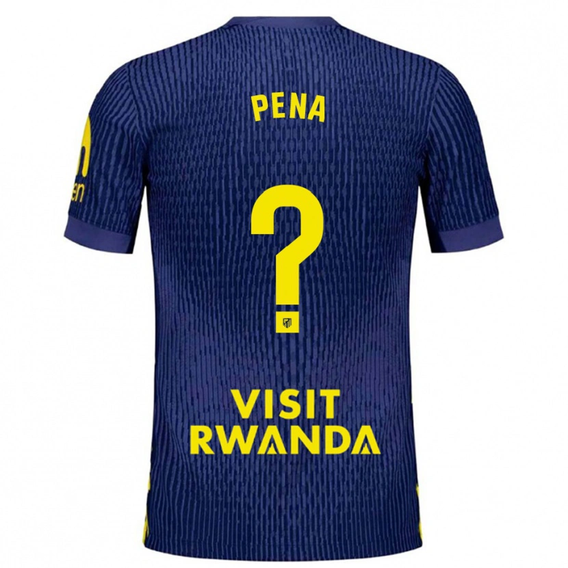 Danxen Kvinder Hector Pena #0 Navy Gul Udebane Spillertrøjer 2025/26 Trøje T-Shirt