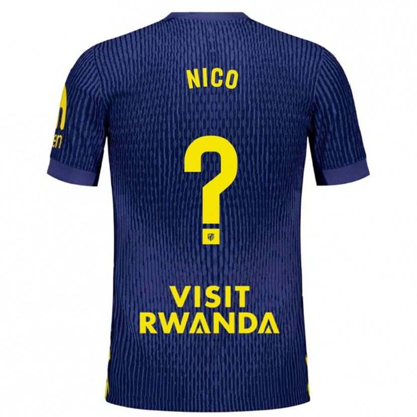 Danxen Kvinder Nico Fernández #0 Navy Gul Udebane Spillertrøjer 2025/26 Trøje T-Shirt