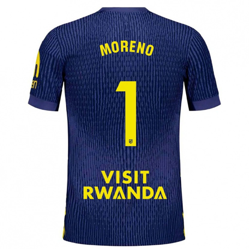 Danxen Kvinder Álvaro Moreno #1 Navy Gul Udebane Spillertrøjer 2025/26 Trøje T-Shirt