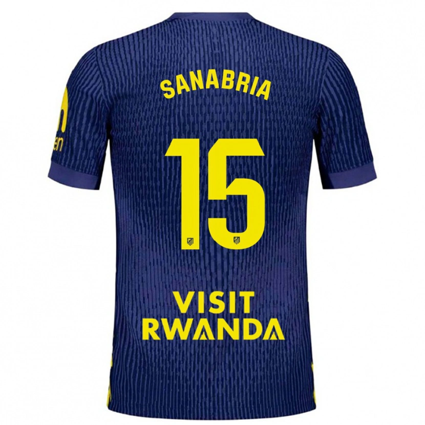 Danxen Kvinder Juan Sanabria #15 Navy Gul Udebane Spillertrøjer 2025/26 Trøje T-Shirt