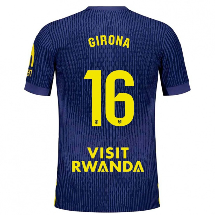 Danxen Kvinder Raúl Girona #16 Navy Gul Udebane Spillertrøjer 2025/26 Trøje T-Shirt