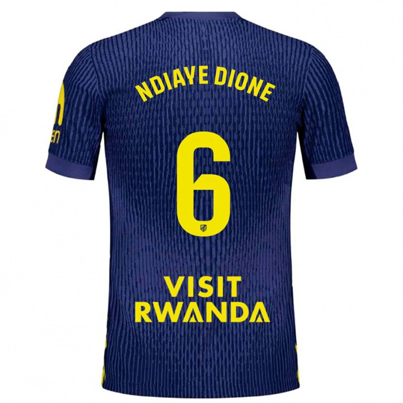 Danxen Kvinder Assane Ndiaye Dione #6 Navy Gul Udebane Spillertrøjer 2025/26 Trøje T-Shirt
