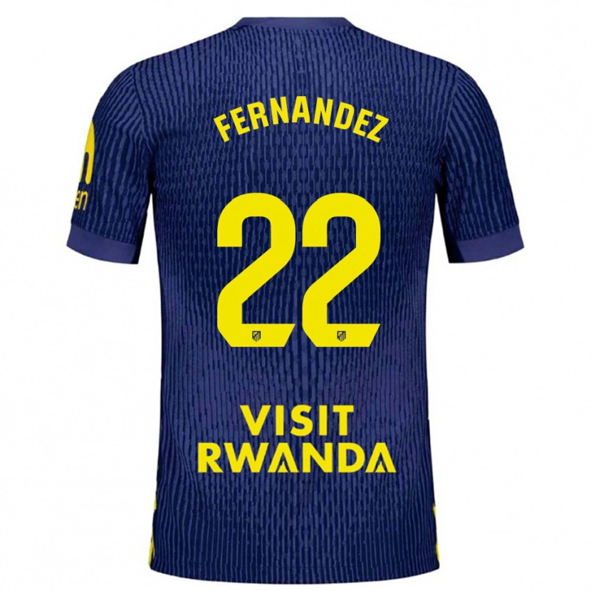 Danxen Kvinder David Fernández #22 Navy Gul Udebane Spillertrøjer 2025/26 Trøje T-Shirt