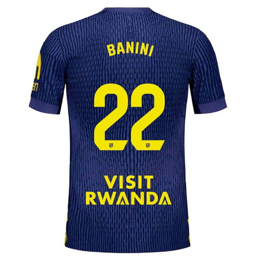 Danxen Kvinder Estefania Banini #22 Navy Gul Udebane Spillertrøjer 2025/26 Trøje T-Shirt