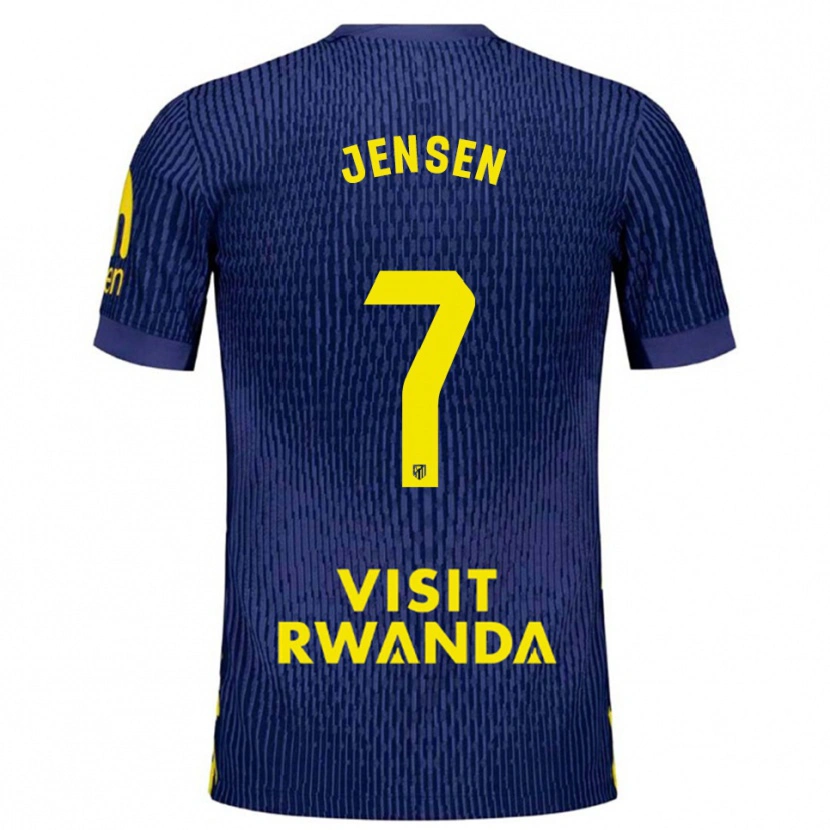 Danxen Kvinder Synne Jensen #7 Navy Gul Udebane Spillertrøjer 2025/26 Trøje T-Shirt