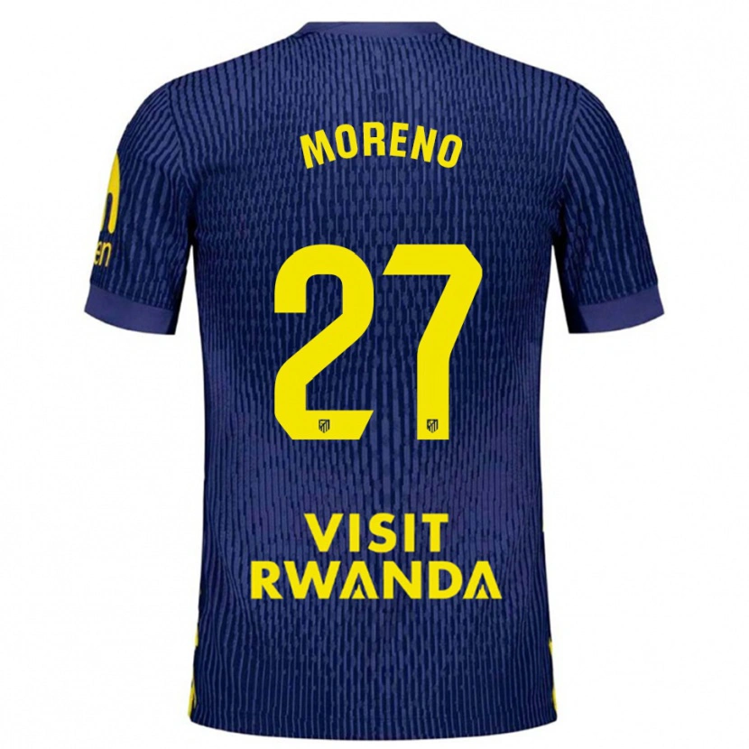 Danxen Kvinder Emma Moreno #27 Navy Gul Udebane Spillertrøjer 2025/26 Trøje T-Shirt