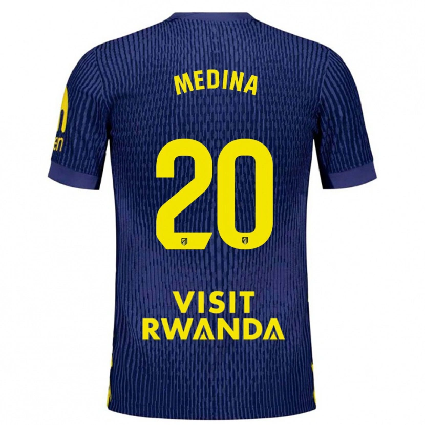 Danxen Kvinder Andrea Medina #20 Navy Gul Udebane Spillertrøjer 2025/26 Trøje T-Shirt