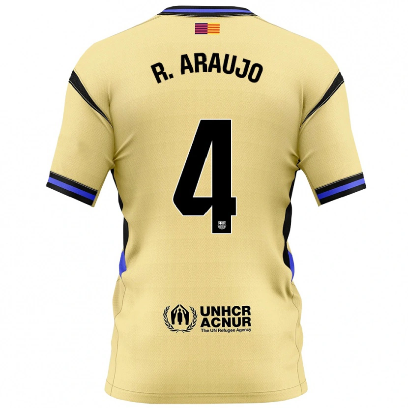 Danxen Kvinder Ronald Araujo #4 Gul Sort Udebane Spillertrøjer 2025/26 Trøje T-Shirt