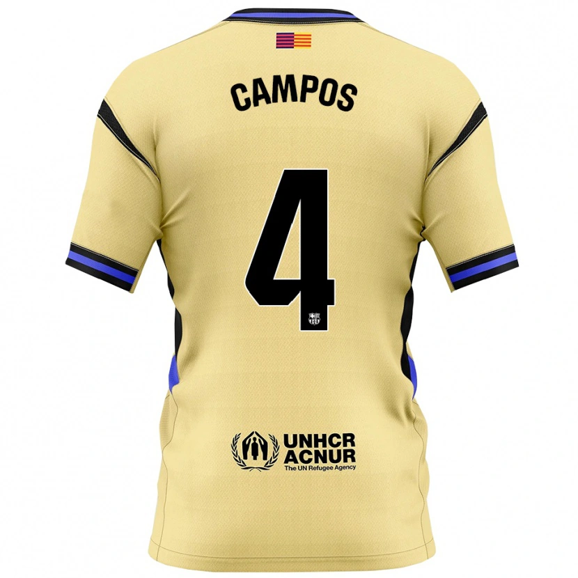 Danxen Kvinder Alex Campos #4 Gul Sort Udebane Spillertrøjer 2025/26 Trøje T-Shirt