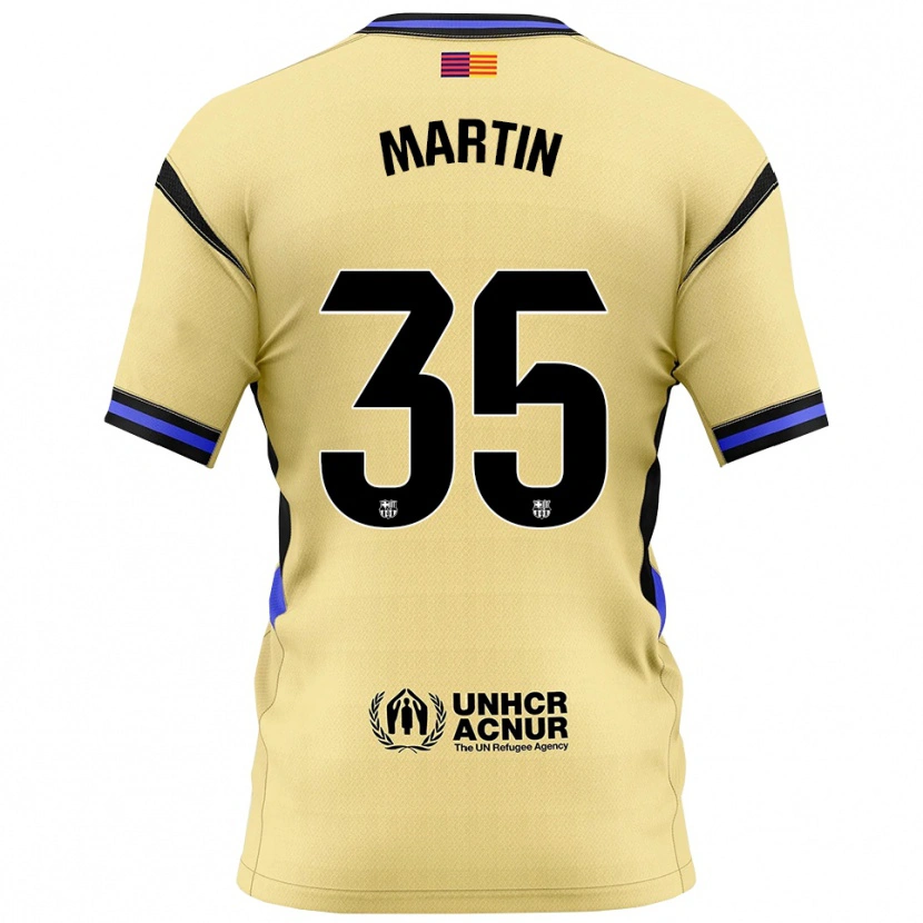 Danxen Kvinder Gerard Martín #35 Gul Sort Udebane Spillertrøjer 2025/26 Trøje T-Shirt