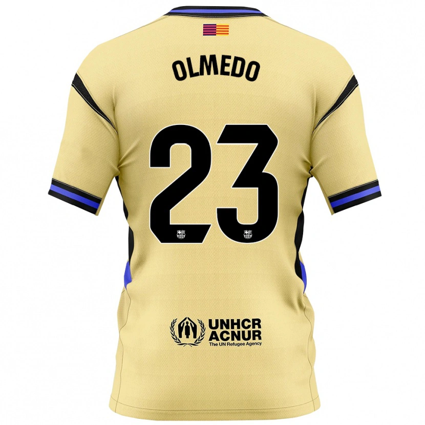 Danxen Kvinder Alexis Olmedo #23 Gul Sort Udebane Spillertrøjer 2025/26 Trøje T-Shirt