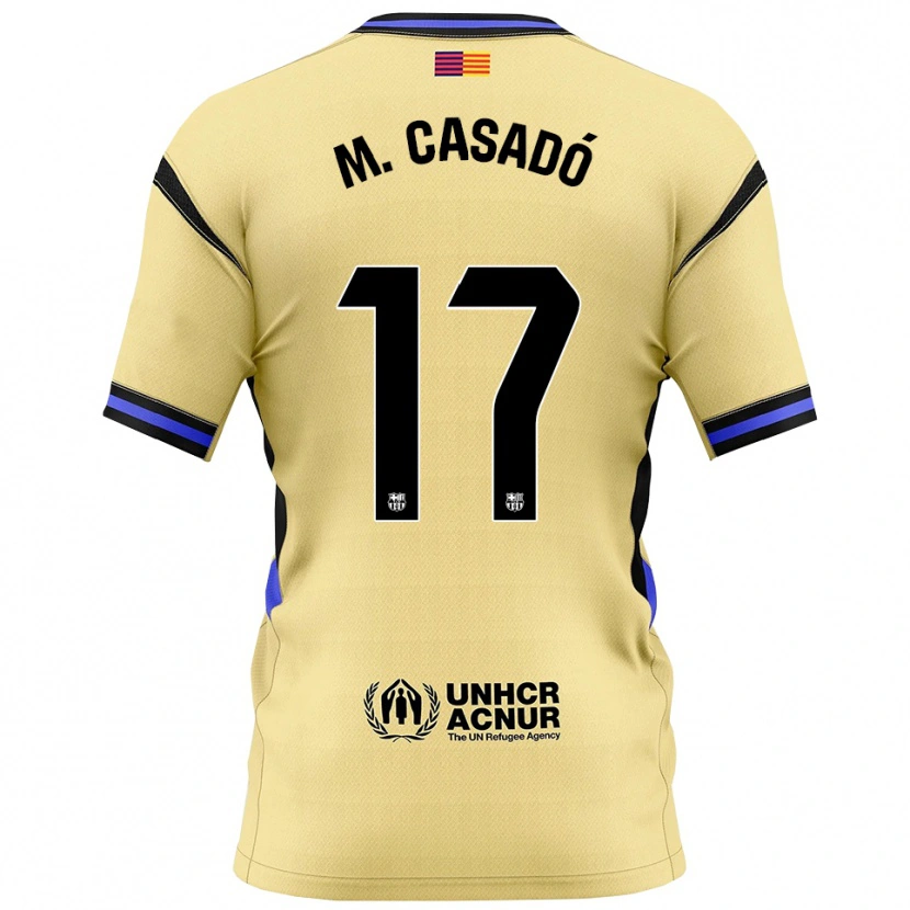 Danxen Kvinder Marc Casadó #17 Gul Sort Udebane Spillertrøjer 2025/26 Trøje T-Shirt