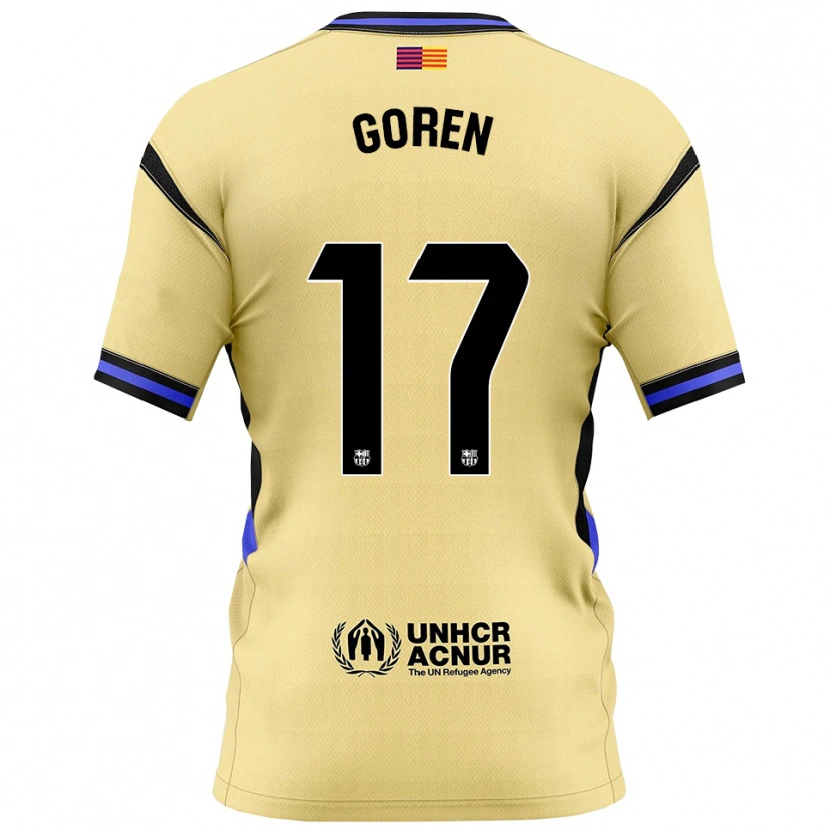 Danxen Kvinder Orian Goren #17 Gul Sort Udebane Spillertrøjer 2025/26 Trøje T-Shirt