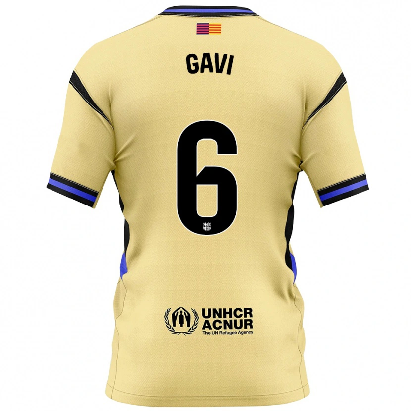 Danxen Kvinder Gavi #6 Gul Sort Udebane Spillertrøjer 2025/26 Trøje T-Shirt