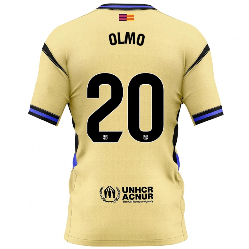 Danxen Kvinder Dani Olmo #20 Gul Sort Udebane Spillertrøjer 2025/26 Trøje T-Shirt