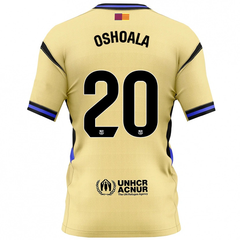 Danxen Kvinder Asisat Oshoala #20 Gul Sort Udebane Spillertrøjer 2025/26 Trøje T-Shirt
