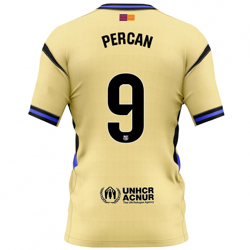 Danxen Kvinder Diego Percan #9 Gul Sort Udebane Spillertrøjer 2025/26 Trøje T-Shirt