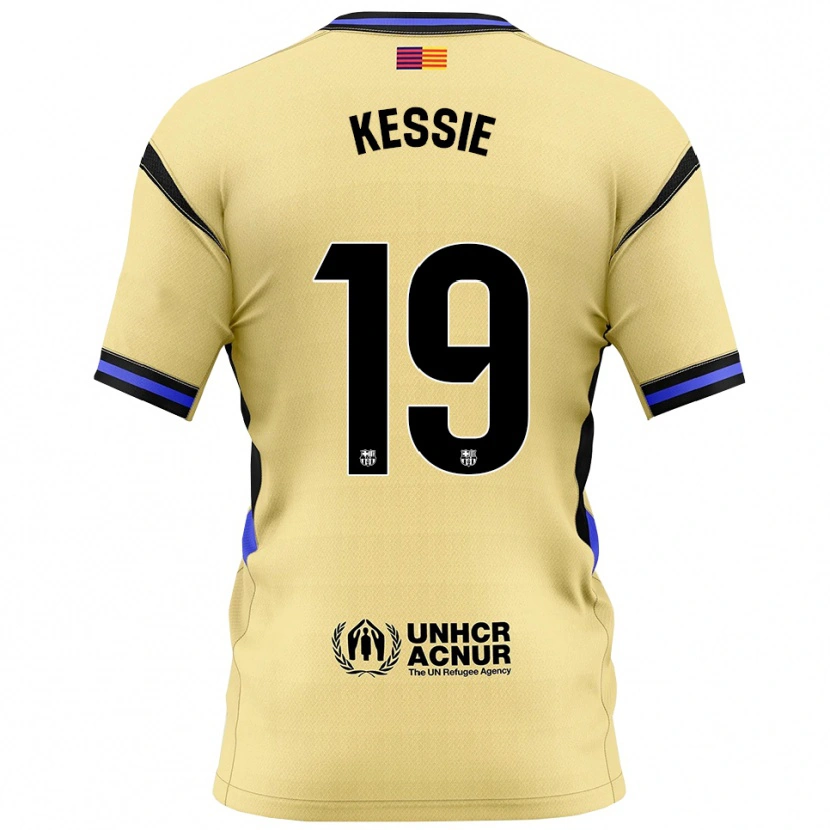 Danxen Kvinder Franck Kessie #19 Gul Sort Udebane Spillertrøjer 2025/26 Trøje T-Shirt