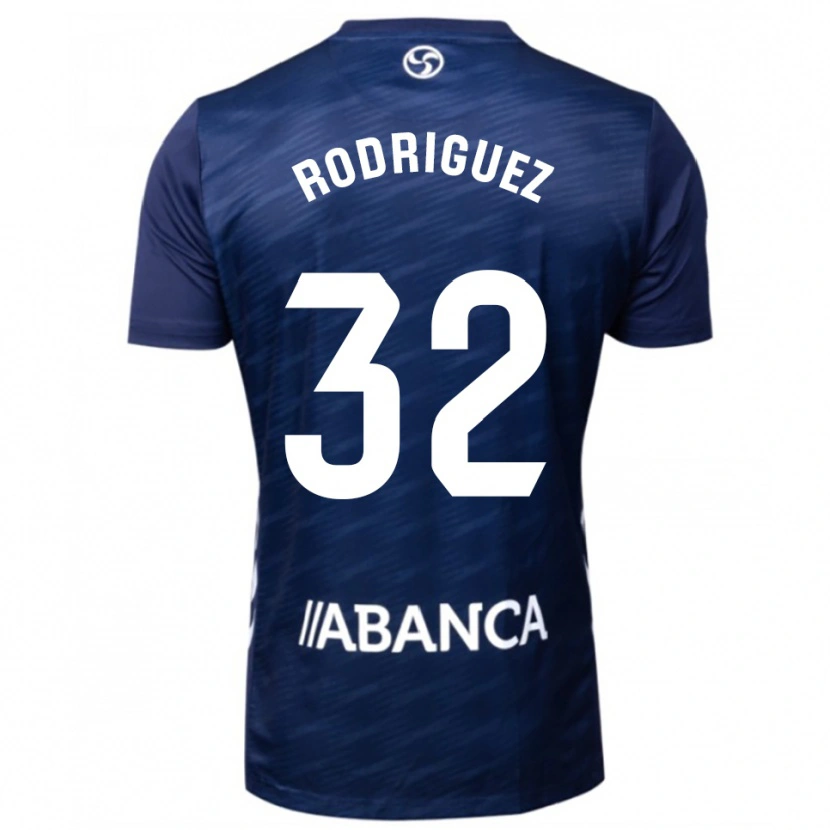Danxen Kvinder Javi Rodríguez #32 Navy Hvid Udebane Spillertrøjer 2025/26 Trøje T-Shirt