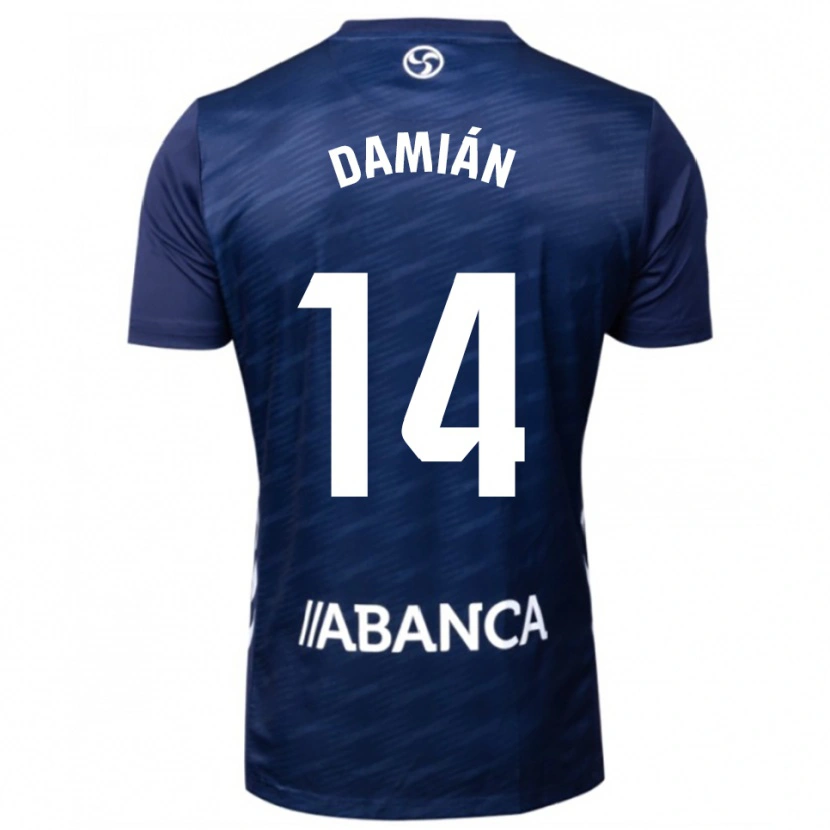 Danxen Kvinder Damián Rodríguez #14 Navy Hvid Udebane Spillertrøjer 2025/26 Trøje T-Shirt