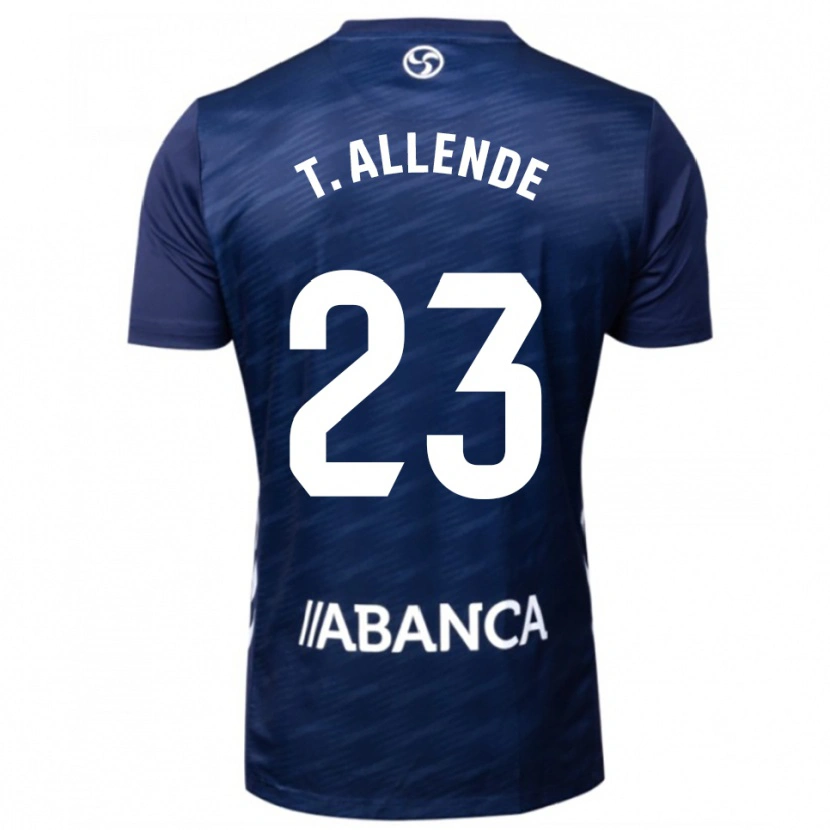 Danxen Kvinder Tadeo Allende #23 Navy Hvid Udebane Spillertrøjer 2025/26 Trøje T-Shirt