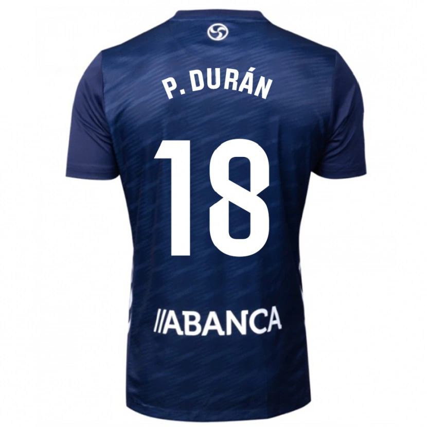 Danxen Kvinder Pablo Durán #18 Navy Hvid Udebane Spillertrøjer 2025/26 Trøje T-Shirt