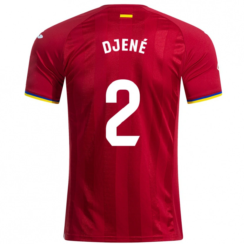 Danxen Kvinder Djené #2 Rød Gul Blå Udebane Spillertrøjer 2025/26 Trøje T-Shirt