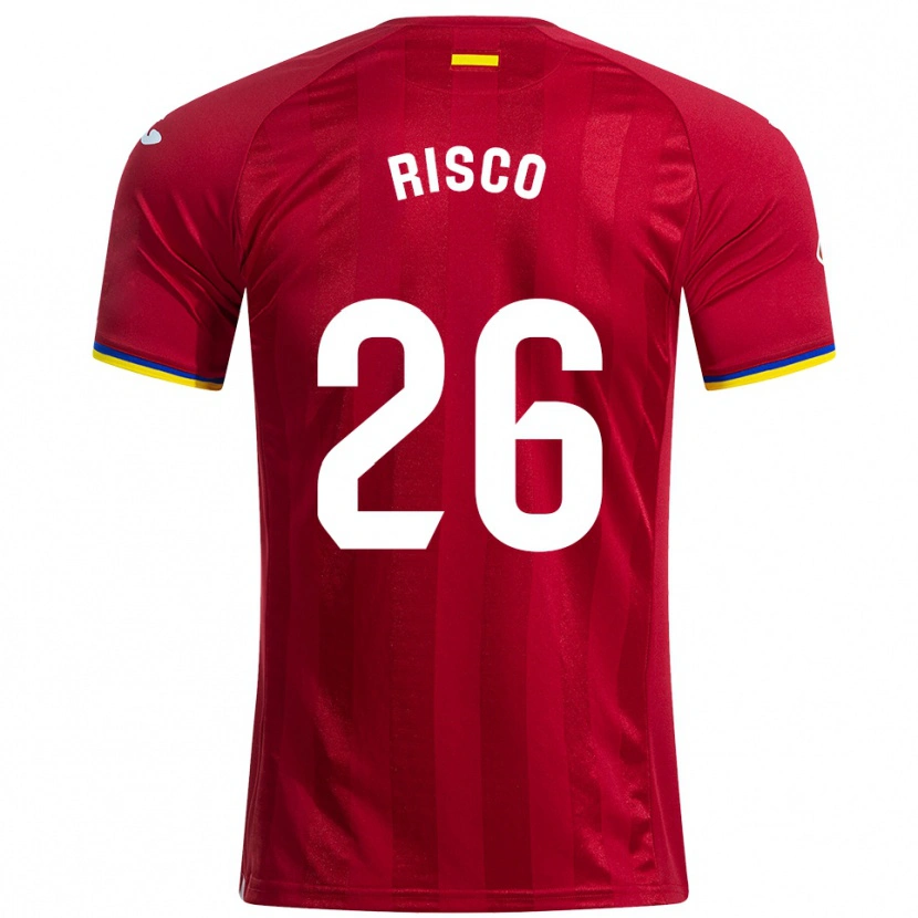 Danxen Kvinder Alberto Risco #26 Rød Gul Blå Udebane Spillertrøjer 2025/26 Trøje T-Shirt